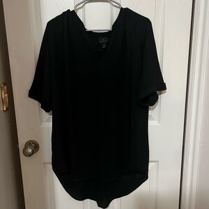 Black V-Neck Women's Dress Top